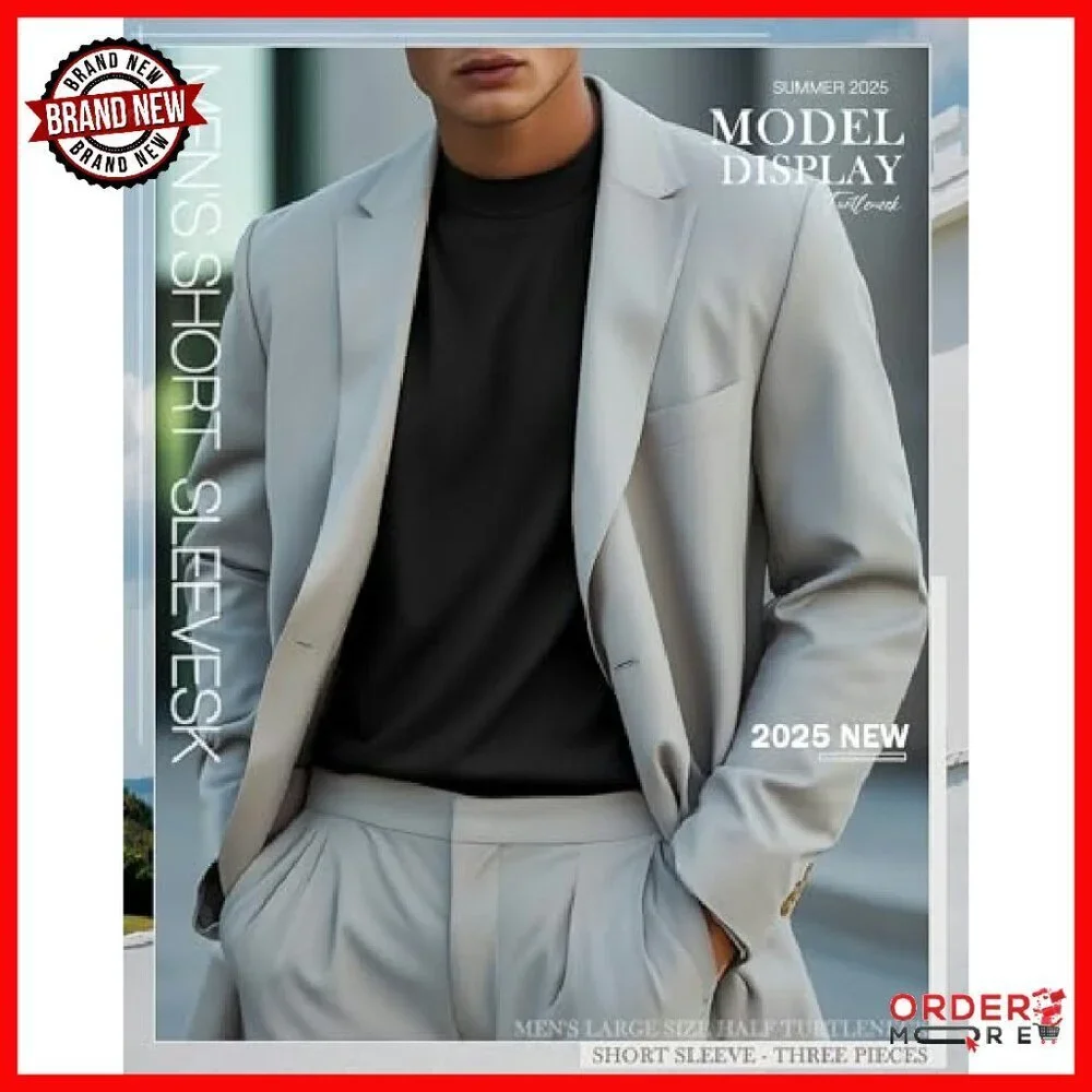 Men's Big & Tall Mock Turtleneck Shirts 3 Pack Cotton Slim Fit Undershirts
